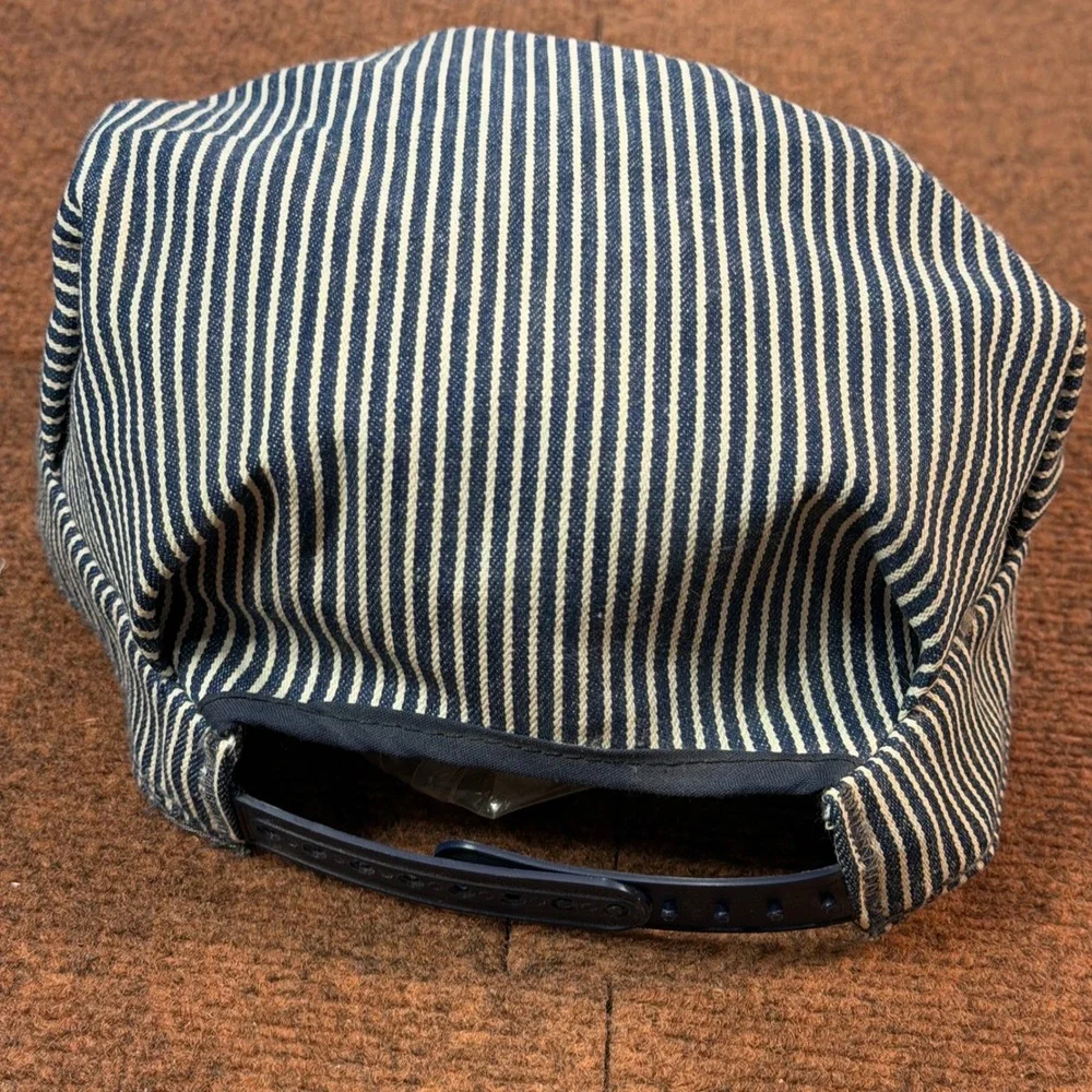 A+ Tennessee Valley Railroad Hat Men Blue Hickory Stripe Engineer Snapback Cap